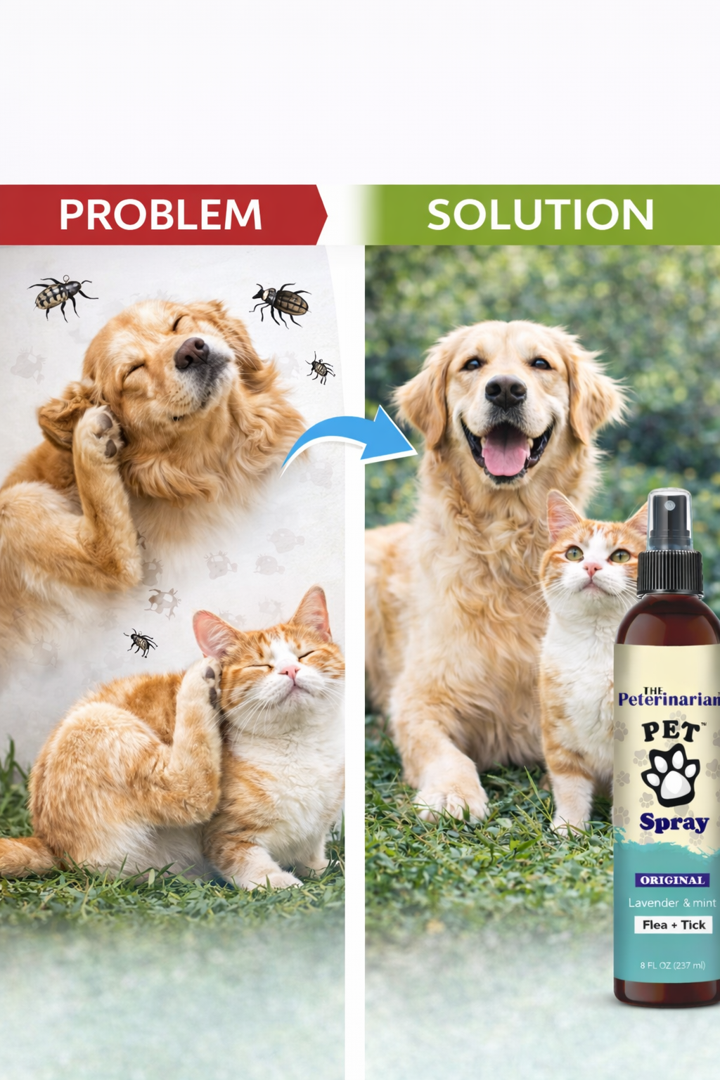 The PetErinarian™ Natural Flea &amp; Tick Spray – Lavender &amp; Mint 8oz