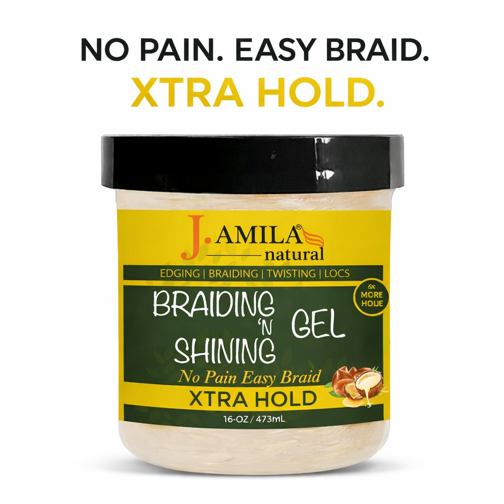 Jamila Natural Award-Winning Braiding ’N Shining Gel – Xtra Hold (16oz / 473ml)