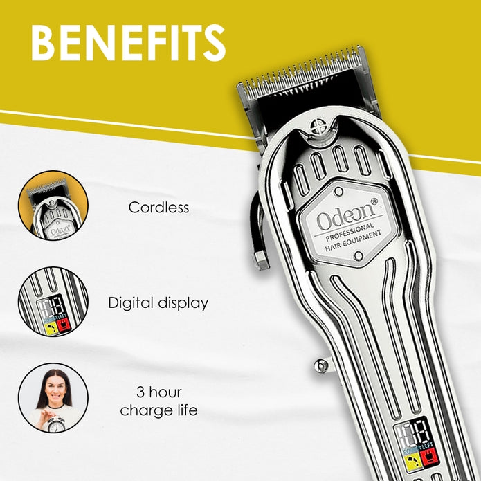 Odeon Silver Pro Hair Clippers, for Men, Women, &amp; Children