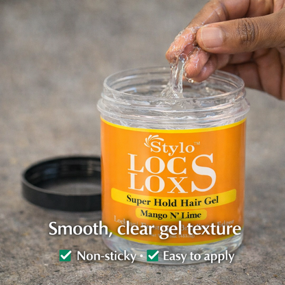 Stylo™ Locs Loxs Super Hold Hair Gel Locking, Twisting, Braiding &amp; Edges Hold Hair Gel - Mango N&