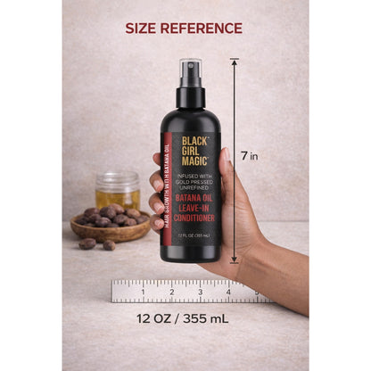 Black Girl Magic infused with gold press, unrefined Batana oil leave in conditioner 12 Oz