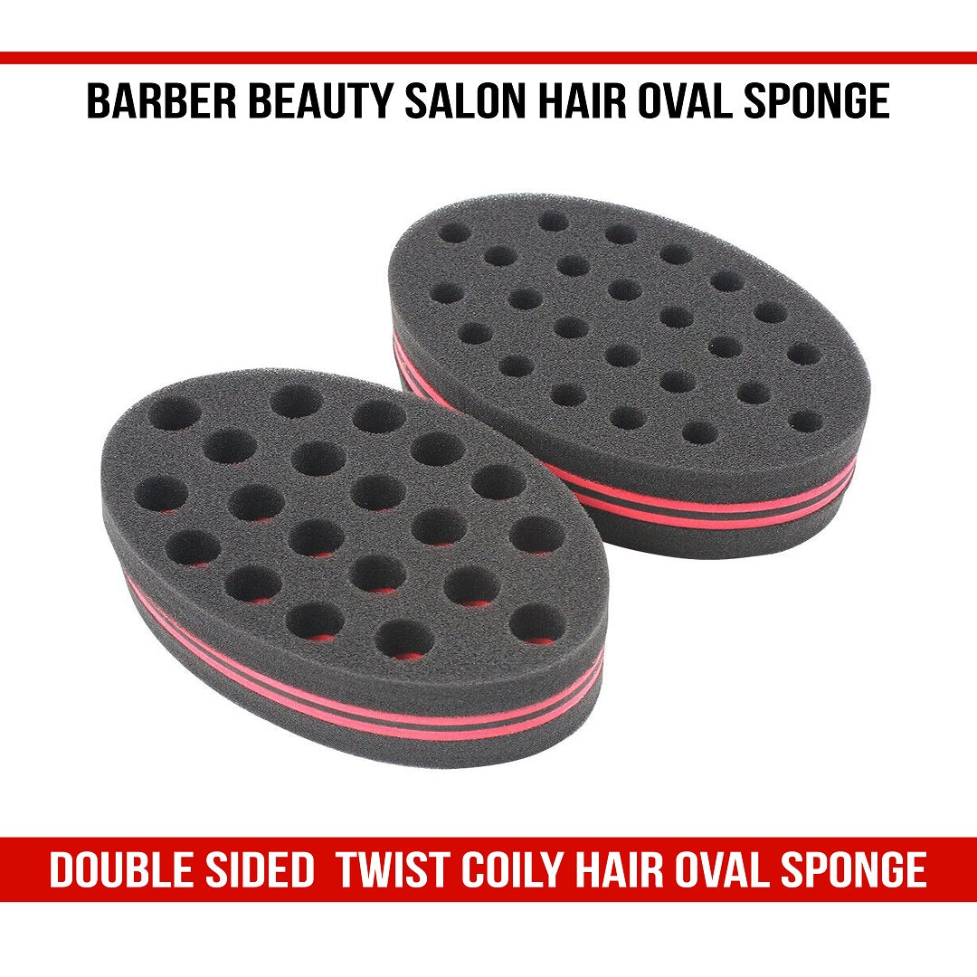 Double Sided Twist Coily Hair Oval Sponge for Men, Women &amp; Kids