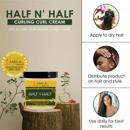 J. AMILA Award-Winning Half N’ Half Curl Cream (8oz)