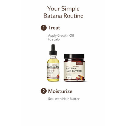 Botanic Hair Care 100% Unrefined Bundle Travel / Starter Batana Hair Care Bundle Growth Oil &amp; Hair Butter
