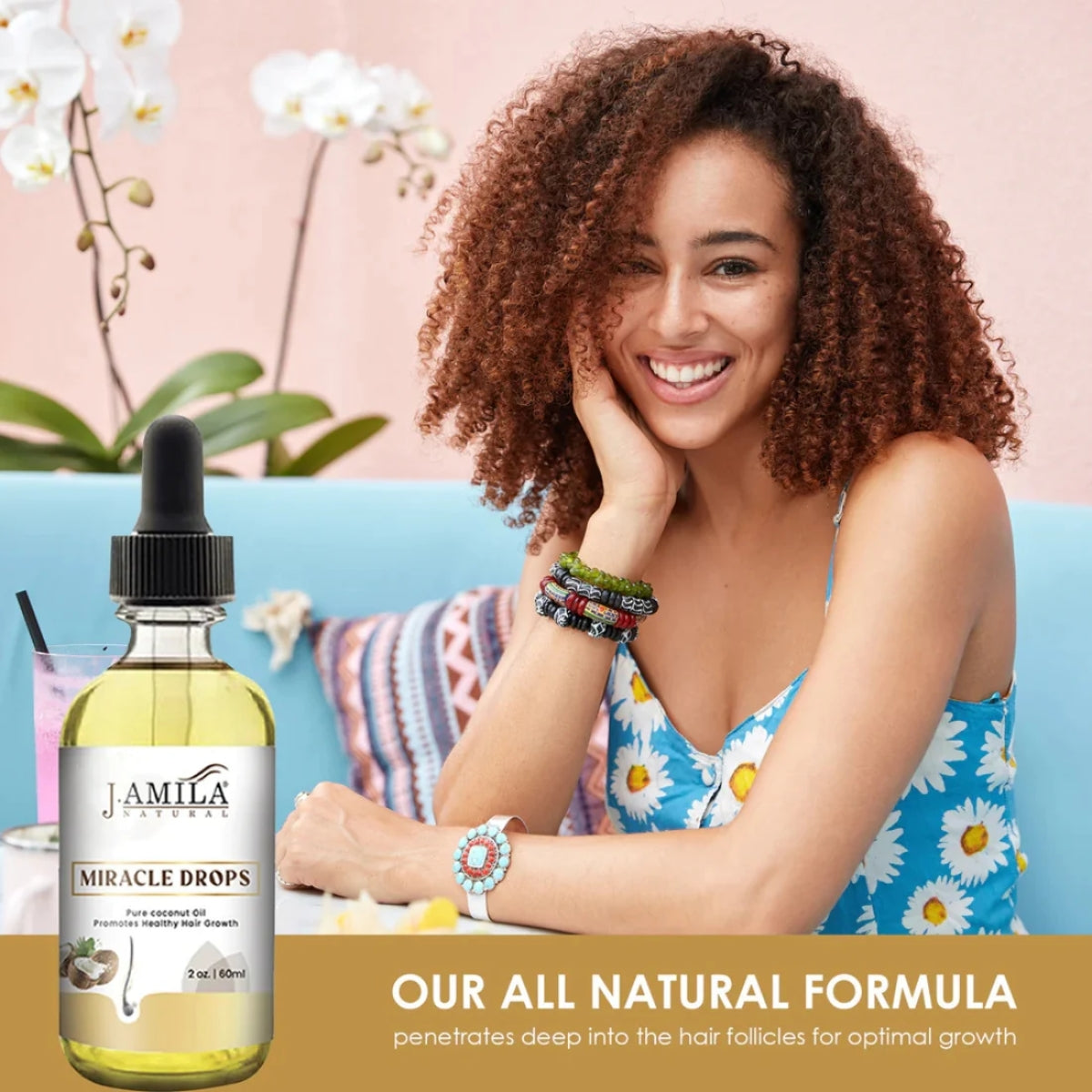 J. AMILA Natural Miracle Drops Pure Coconut Oil (2oz)