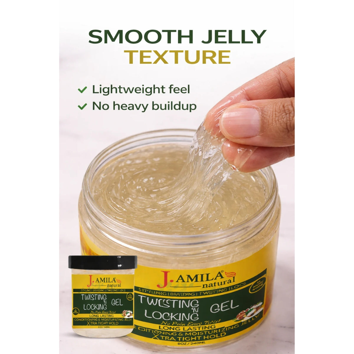 J. Amila Natural Award-Winning– Xtra Hold Twisting ‘N Locking Gel (8oz / 240ml)