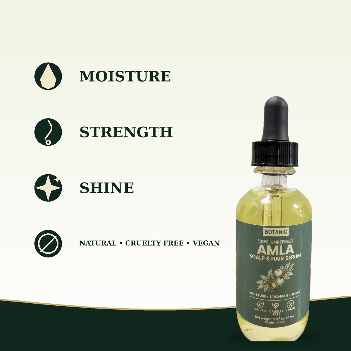 Botanic 100% Unrefined Amla Scalp &amp; Hair Serum - 2 fl oz
