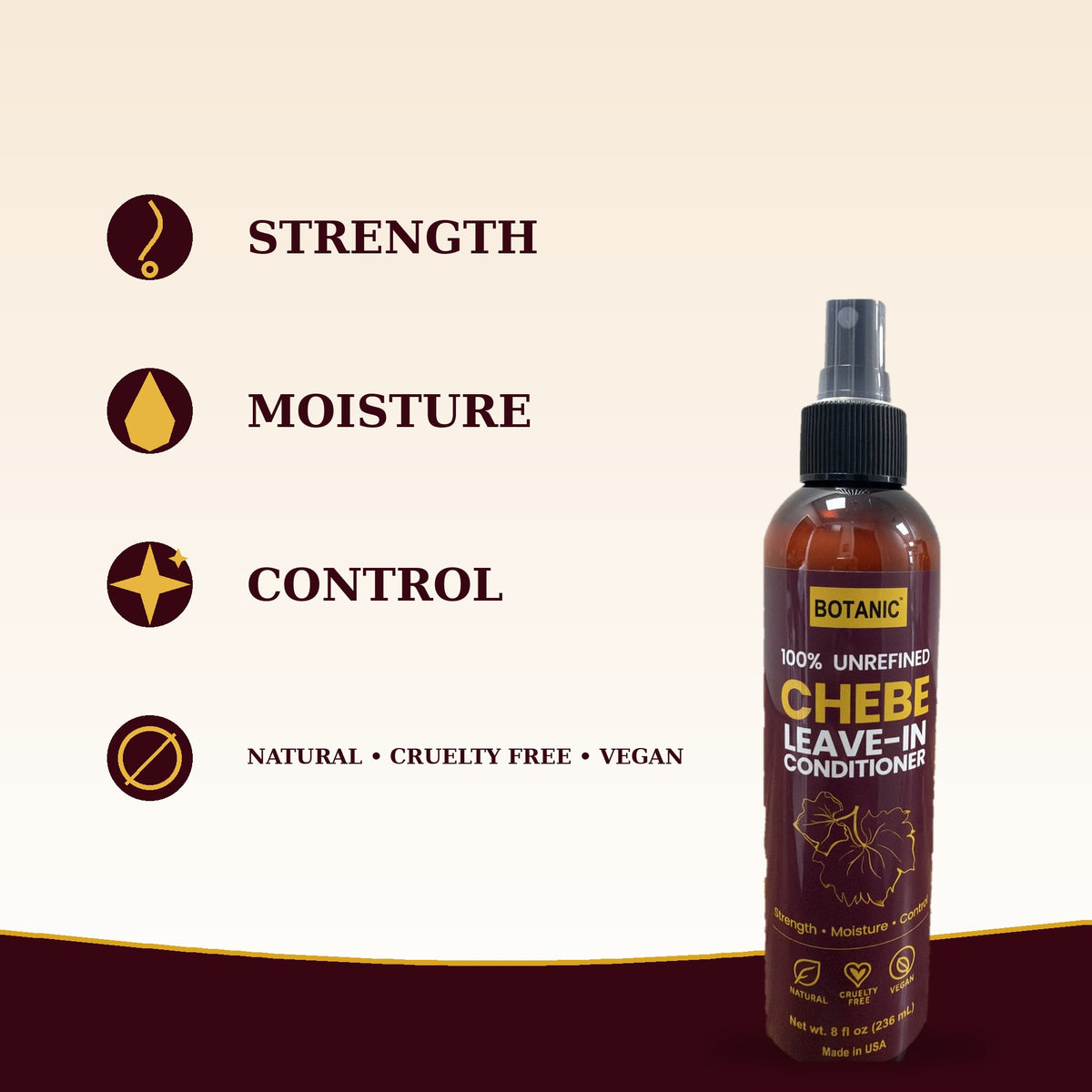 Botanic 100% Unrefined Chebe Leave-In Conditioner - 8 fl oz