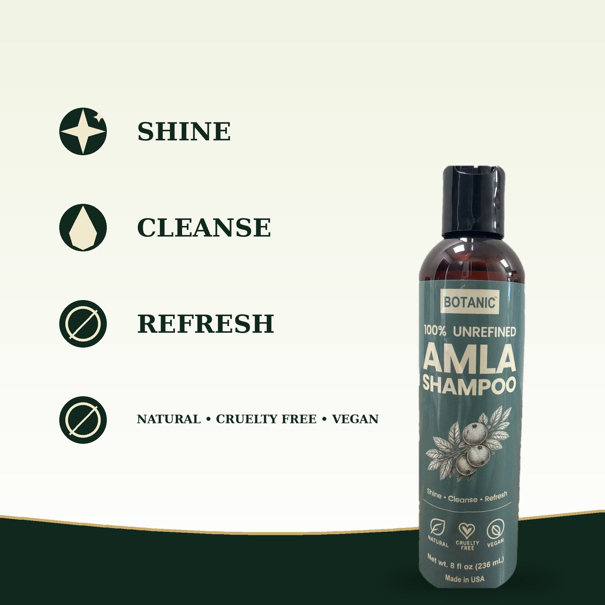 Botanic 100% Unrefined Amla Shampoo - 8 fl oz