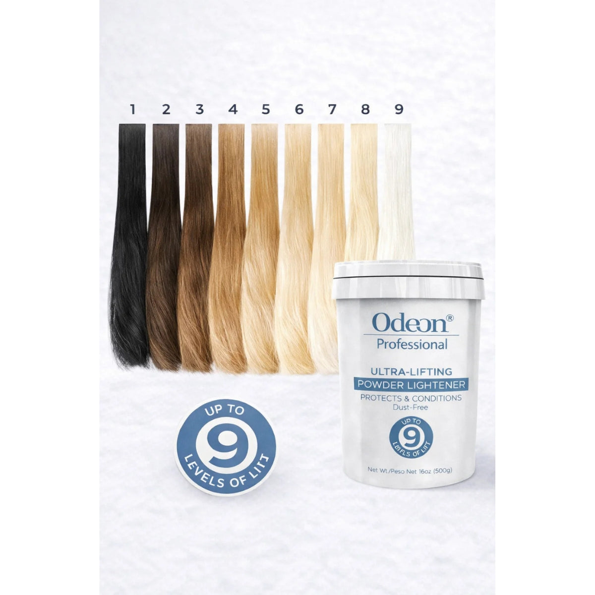 Odeon Professional Ultra-Lifting Powder Lightener Up to 9 Levels 16oz -500g