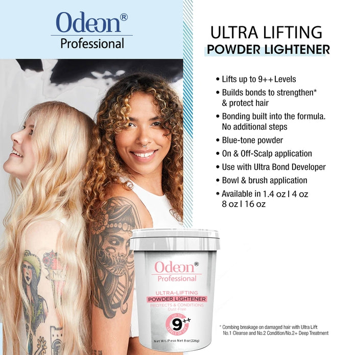 Odeon Professional Ultra-Lifting Powder Hair Lightener Up To 9++ level 8oz