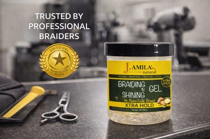 Jamila Natural Award-Winning Braiding ’N Shining Gel – Xtra Hold (16oz / 473ml)