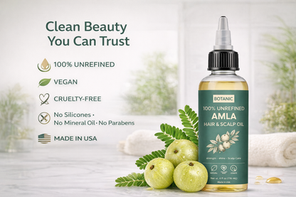 100% Unrefined Amla Hair &amp; Scalp Oil – Natural Growth, Shine &amp; Strength | Vegan, Cruelty-Free 4 fl oz (118 mL)