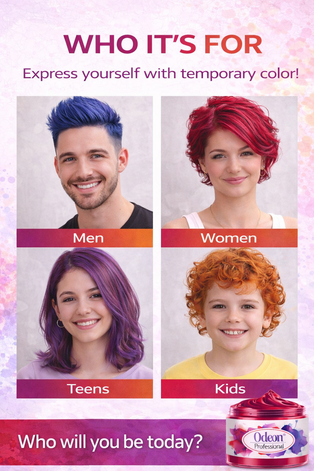 Odeon Professional CRIMSON Hair Color Wax, Temporary Hair Dye for Men &amp; Women  (4.23oz)