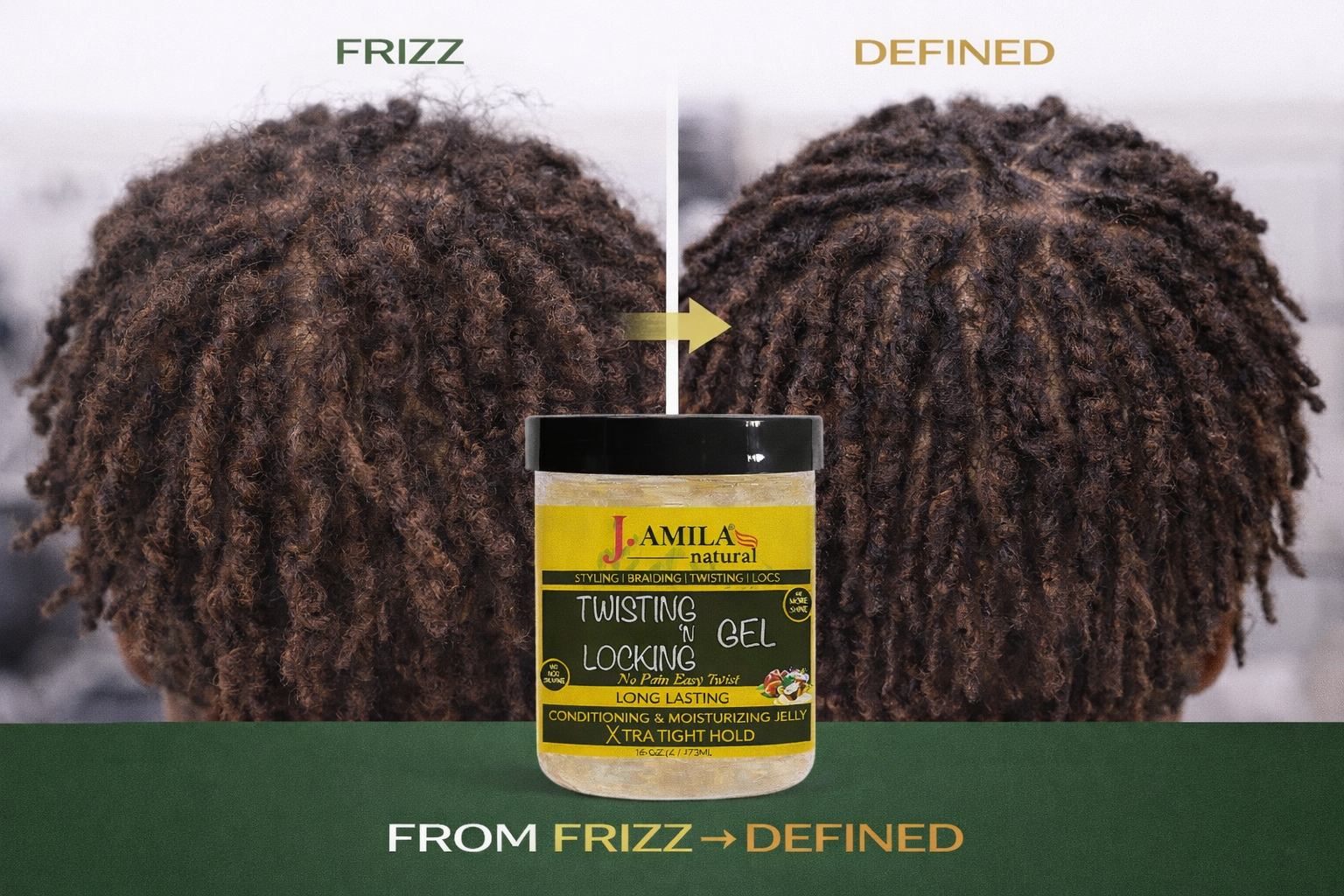 Jamila Natural Award-Winning– Xtra Hold Twisting ‘N Locking Gel (16oz / 473ml)