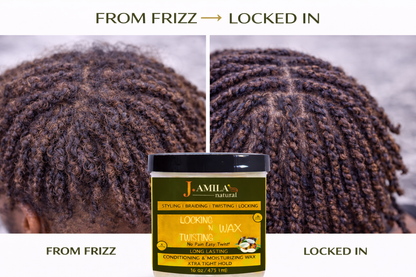 Jamila Natural Award-Winning– Xtra Tight Hold Twisting ‘N Locking Wax (16oz / 473ml)