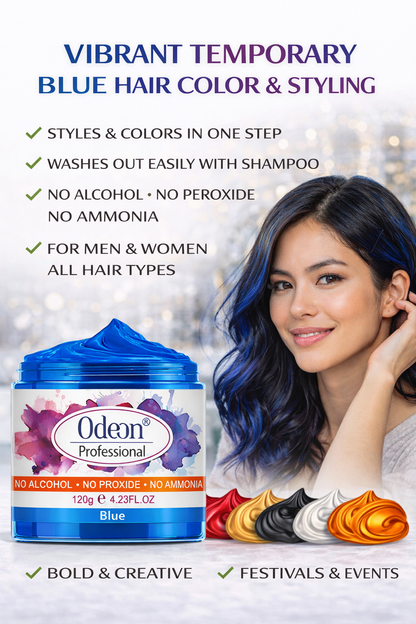 Odeon Professional Blue Hair Color Wax, Temporary Hair Dye for Women &amp; Men (4.23oz)
