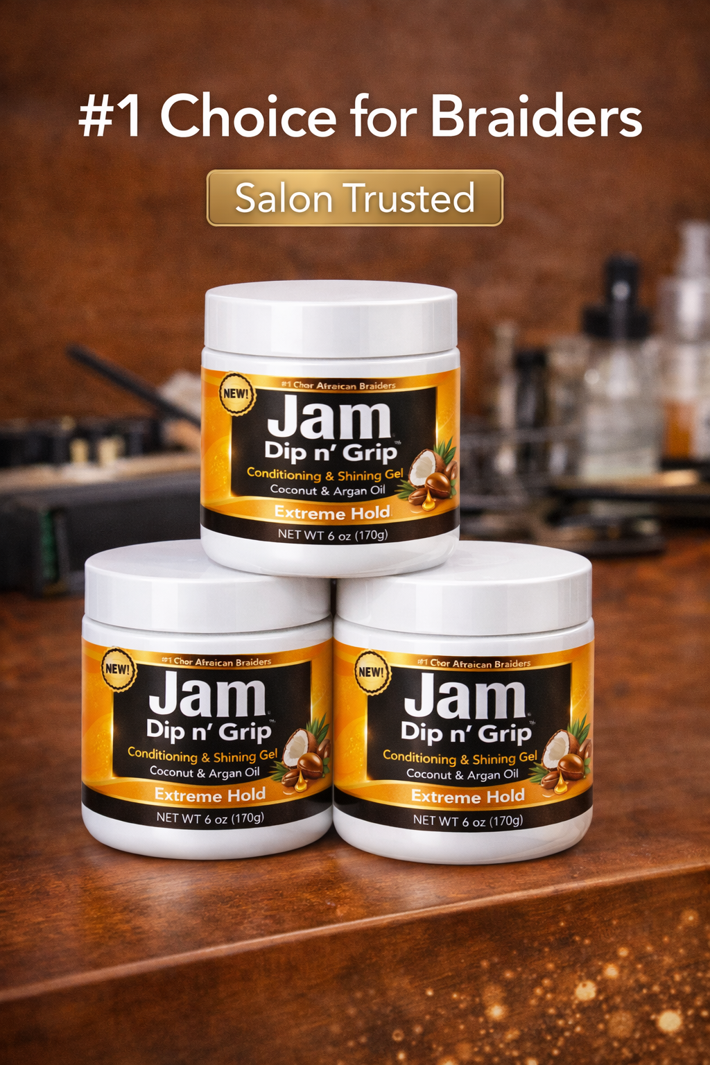 Jam Dip n’ Grip® Professional Extreme Hold Gel Braider Approved (6oz)