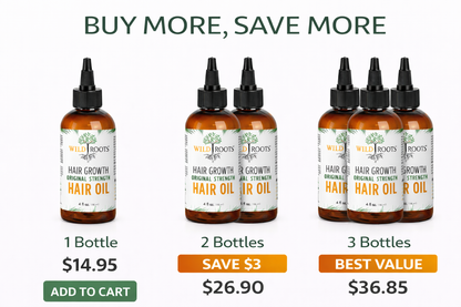 Wild Roots Original Strength Hair Growth Oil – Nourishing Scalp Treatment for Thicker, Stronger Hair (4oz)