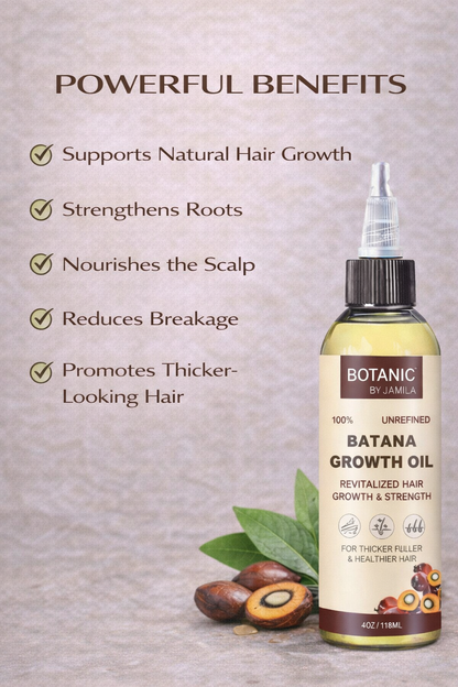 Botanic by J.Amila 100% Unrefined Batana Growth Oil Strengthen, Nourish &amp; Support Hair Growth 4 oz