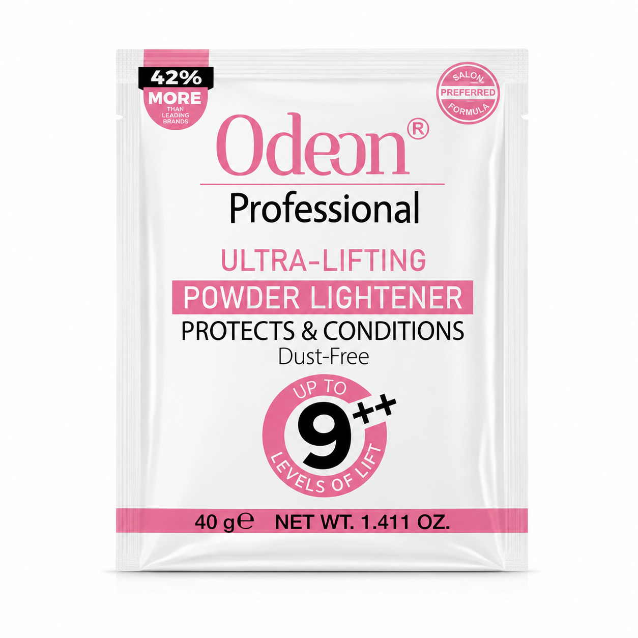 Odeon Professional Ultra-Lifting Powder Lightener – Dust-Free Bleach Powder | Up to 9+ Levels of Lift 1.4oz pack