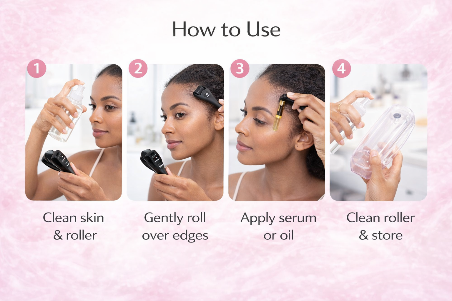 BESTIE Beauty Derma Roller for Edges &amp; Hairline – Supports Fuller-Looking Edges, At-Home Edge Care Tool