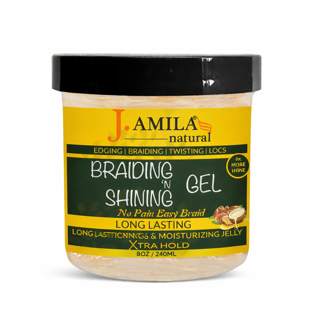 Jamila Natural Award-Winning Braiding ’N Shining Gel – Xtra Hold (8oz / 240ml)