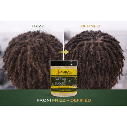 Jamila Natural Award-Winning– Xtra Hold Twisting ‘N Locking Gel (16oz / 473ml)