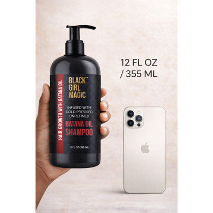 Black Girl Magic infused with gold pressed unrefined Batana hair oil shampoo, 12 Oz