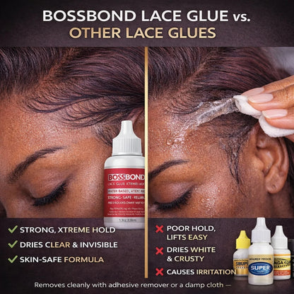BossBond Lace Glue Extra Hold Water-Based, Latex-Free Wig &amp; Lace Adhesive 1.3 Oz