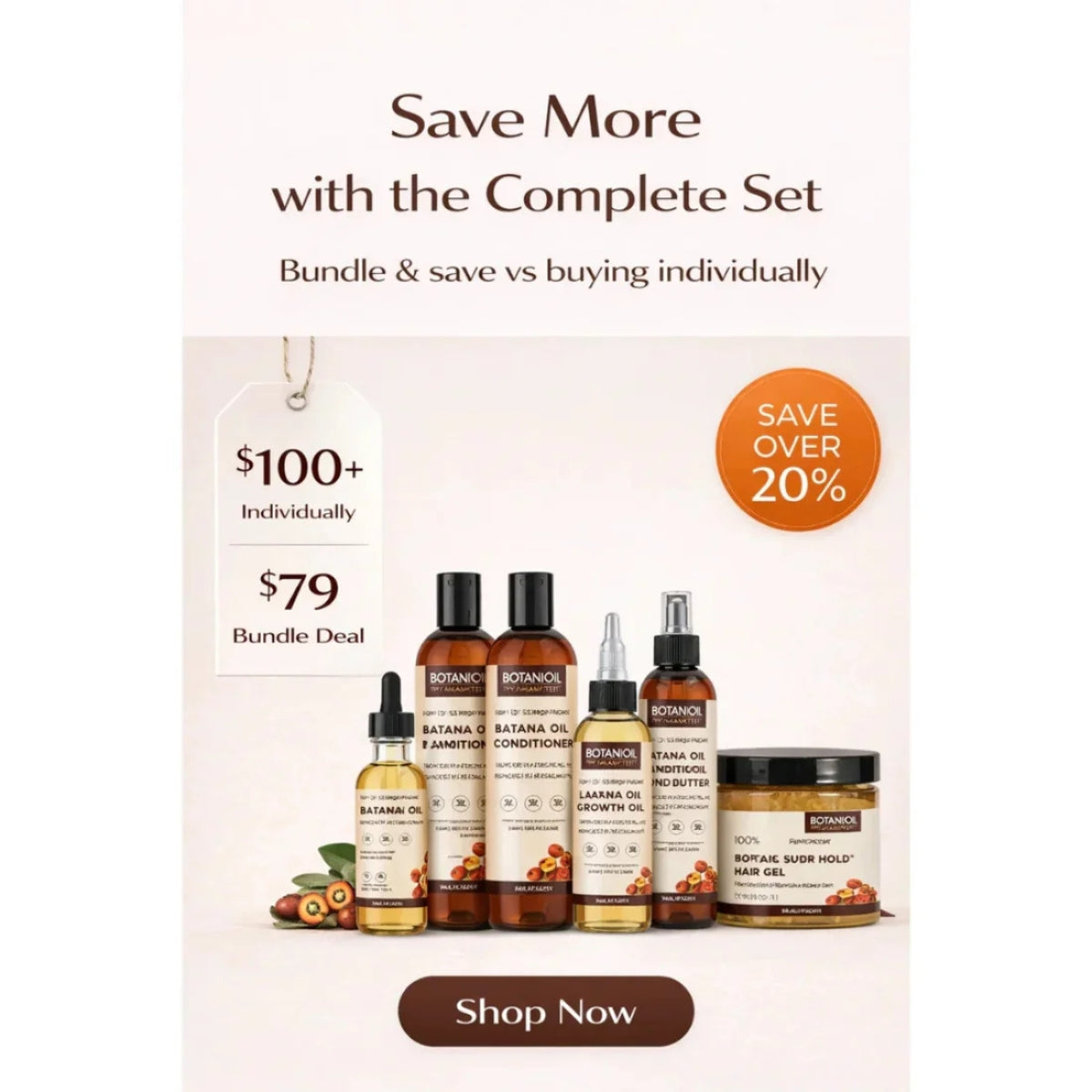 Botanic Hair care. 100% Unrefined Full Batana Hair Care Routine Line Products 100% Unrefined Batana Oil System
