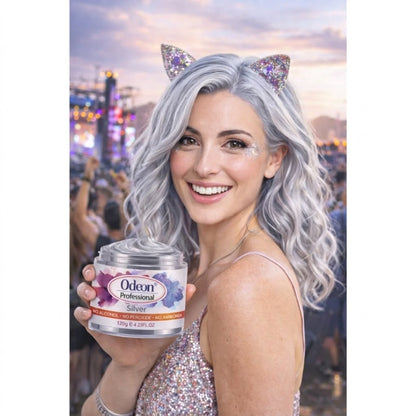 Odeon Professional Silver Hair Color Wax – Temporary Hair Dye for Women &amp; Men | Washable, Natural Ingredients, Easy Styling (4.23oz)