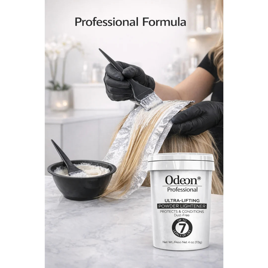 Odeon® Professional Ultra-Lifting Powder Lightener – Dust-Free Bleach, Up to 7 Levels of Lift (4 Oz)