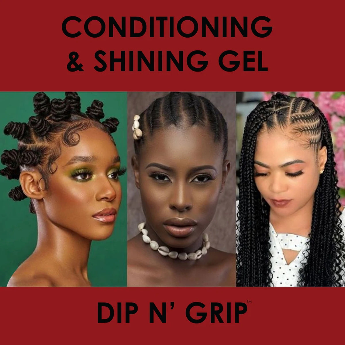 Dip n Grip Jam Strawberry, Lemon &amp; Orange Conditioning &amp; Shining Hair Gel Extreme Hold (4oz)