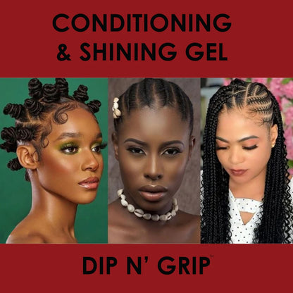 Dip n Grip Jam Strawberry, Lemon &amp; Orange Conditioning &amp; Shining Hair Gel Extreme Hold (4oz)
