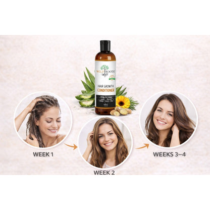 Wild Roots Hair Growth Conditioner – Strengthening &amp; Thickening Treatment for Fuller, Healthier Hair (8oz)