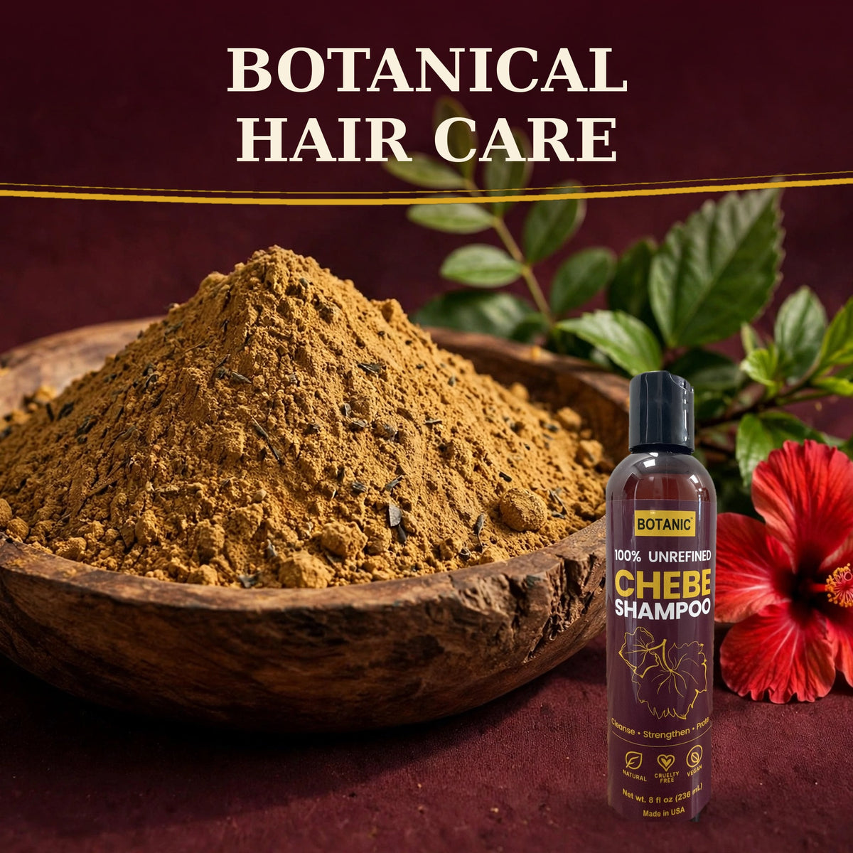 Botanic 100% Unrefined Chebe Shampoo - 8 fl oz