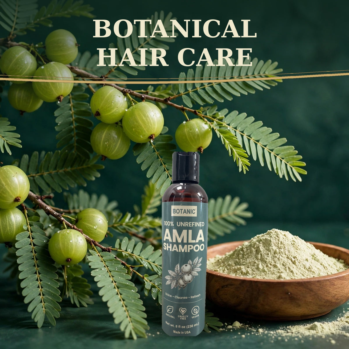 Botanic 100% Unrefined Amla Shampoo - 8 fl oz