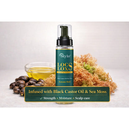STYLO™ Locs Loxs Super Hold Hair Gel &amp;  Styling Foaming Lotion Black Castor Oil &amp; Sea Moss
