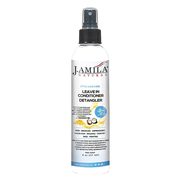 J. AMILA NATURAL Hair Care Leave In Conditioner Detangler Protect From Heat &amp; UV Rays With Vitamin E &amp; Coconut Oil (8oz)