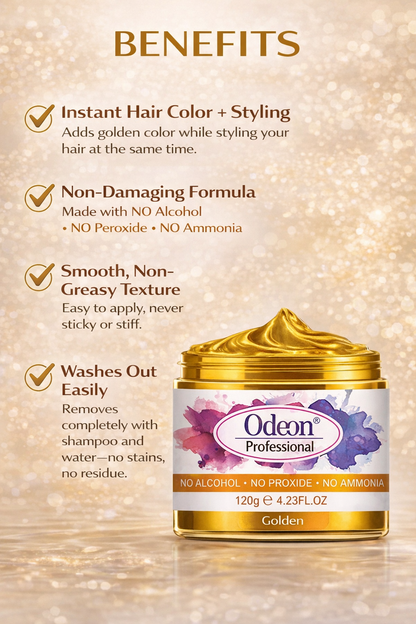 Odeon Professional Hair Color Wax Temporary Hair Dye For Women &amp; Men Gold (4.23oz)