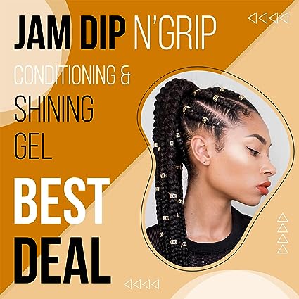 Jam Dip N Grip Hair Gel Conditioning and Shining Gel Extreme Hold For Hair Style 4oz (2 Pack)