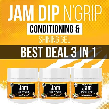 JAM DIP N GRIP Extreme Hold Conditioning &amp; Shining Gel bundle (3) 2oz each