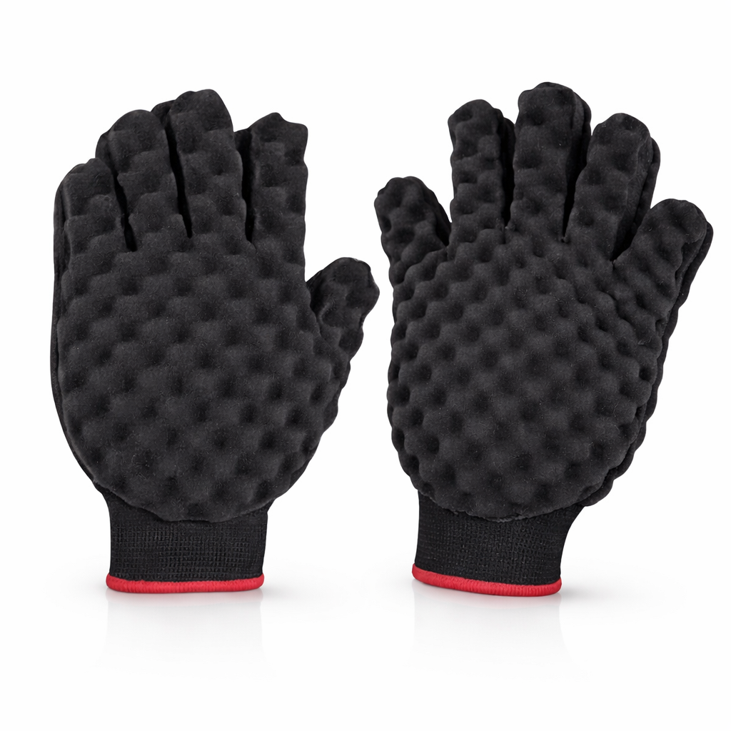 Sponge Brush Glove Double-Sided for Curls and Coils, Curling Sponge Glove for Men or Women 1pc