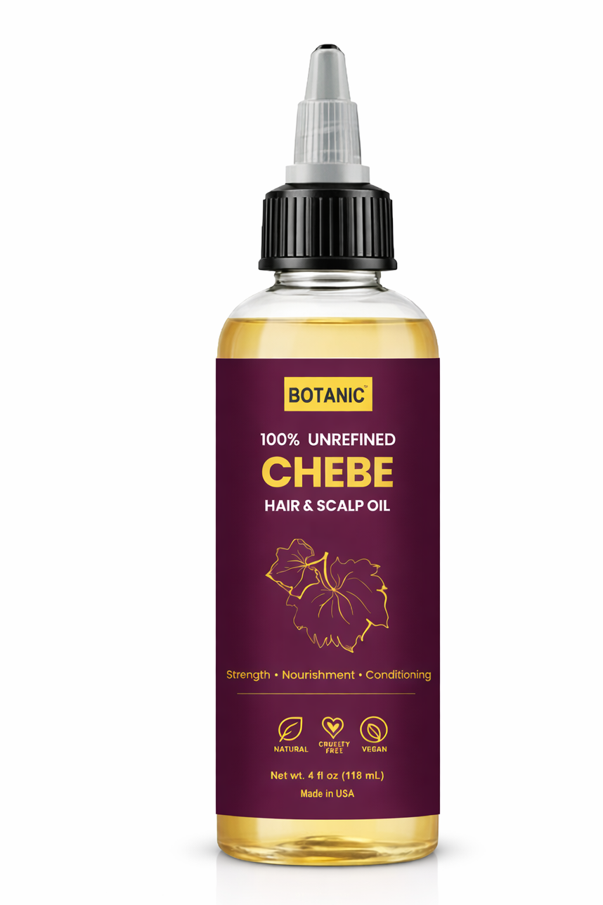 100% Unrefined Chebe Hair &amp; Scalp Oil – Strength, Nourishment &amp; Moisture Retention | Vegan, Cruelty-Free 4 fl oz (118 mL)