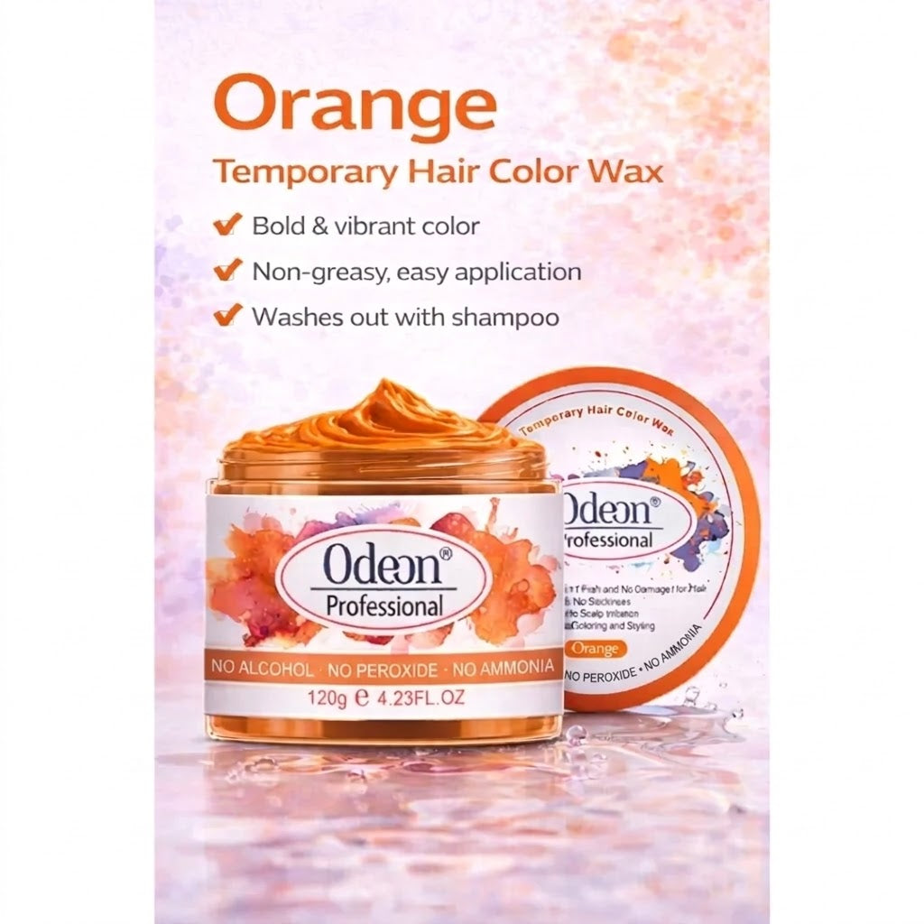Odeon Professional Orange Hair Color Wax, Temporary Hair Dye for Women &amp; Men (4.23oz)