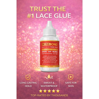 BossBond Lace Glue Xtreme Hold Water-Based, Latex-Free Wig &amp; Lace Adhesive 1.3 Oz