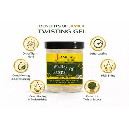 Jamila Natural Award-Winning– Xtra Hold Twisting ‘N Locking Gel (16oz / 473ml)