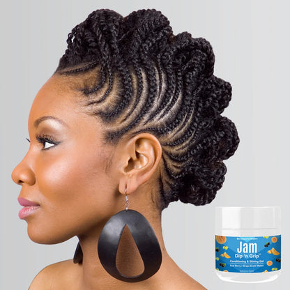 Jam Dip n Grip Conditioning &amp; Shining Gel Acai Berry/Grape Seed/Melon, Extreme Hold Hair Gel (4oz)
