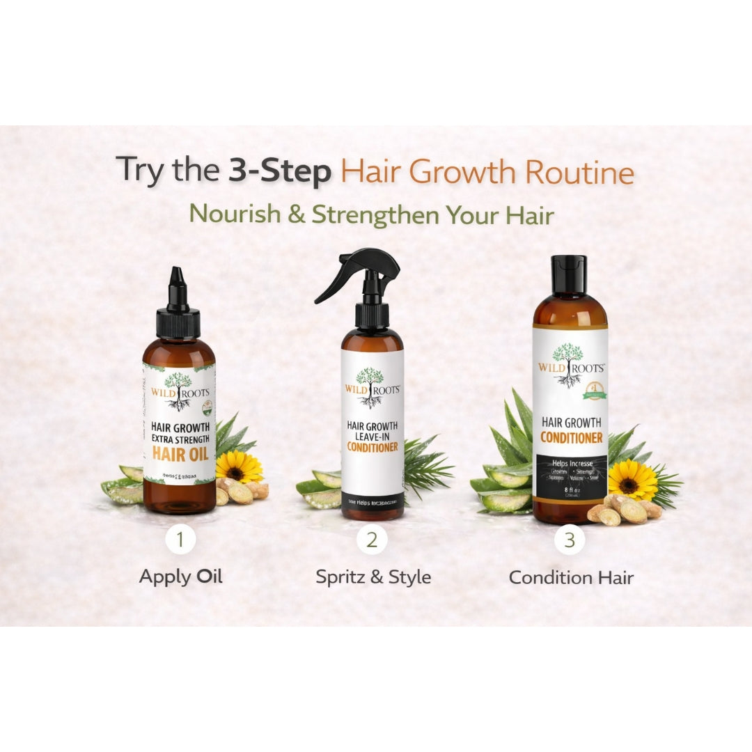 Wild Roots Hair Growth Conditioner – Strengthening &amp; Thickening Treatment for Fuller, Healthier Hair (8oz)